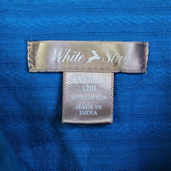 White stag blue long sleeve button up - Picture 2 of 7